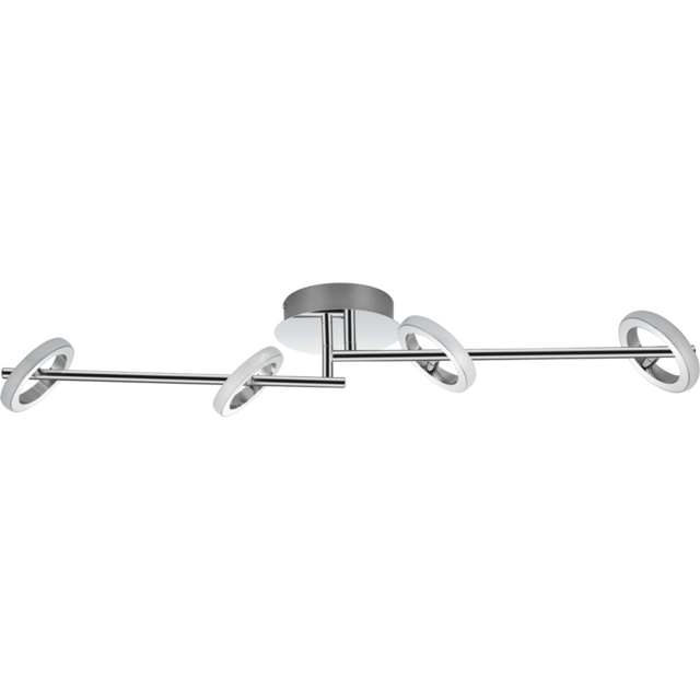 Cosylyte Holdon 4 Ring LED Chrome Adjustable Spotlight Ceiling Bar - image 1