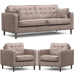 Eden Pewter Chenille 5 Seater Sofa Suite - thumbnail 2