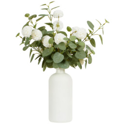 White Eucalyptus and Pom Pom Vase Arrangement 54cm - thumbnail 1
