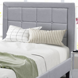 Brooklyn Single Light Grey Buttoned Headboard Bed Frame - thumbnail 2