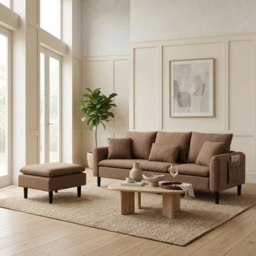 Sable Brown 3 Seater Sofa - thumbnail 3
