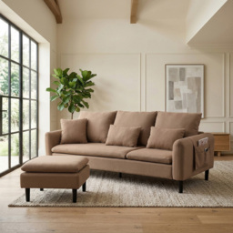 Sable Brown 3 Seater Sofa
