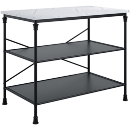 Fairmont 2 Shelf Marble Effect Kitchen Island - thumbnail 3