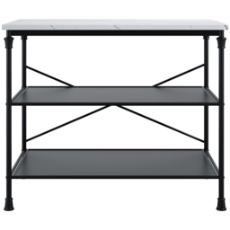 Fairmont 2 Shelf Marble Effect Kitchen Island - thumbnail 2