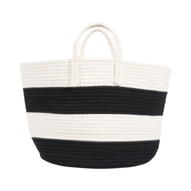 Black Monochrome Stripe Storage Basket - image 1