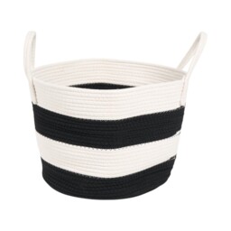 Black Monochrome Stripe Storage Basket - thumbnail 3