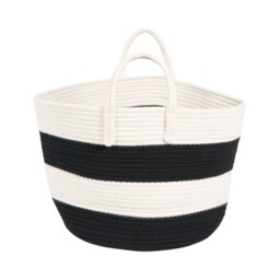 Black Monochrome Stripe Storage Basket - thumbnail 2
