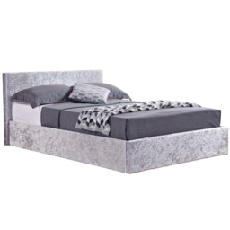 Berlin King Size Steel Crushed Velvet Ottoman Bed - thumbnail 2