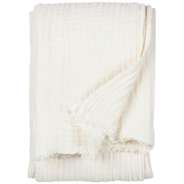 Yard Lark White Large Muslin Cotton Throw 240 x 260cm - image 1