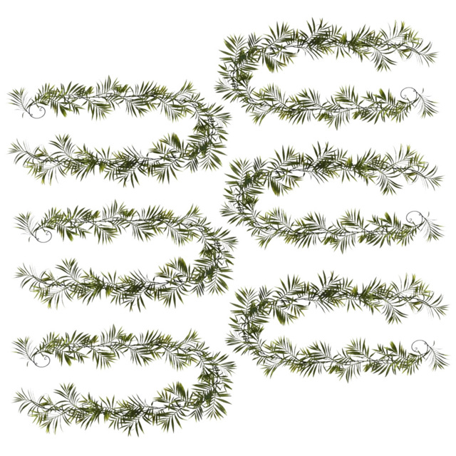 Leaf Palm Fire Retardant Artificial Garland 190cm 6 Pack - image 1