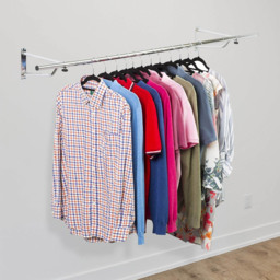 House of Home Silver 4ft Wall-Mounted Clothes Rail - thumbnail 2