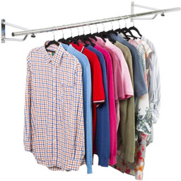 House of Home Silver 4ft Wall-Mounted Clothes Rail - thumbnail 3