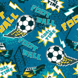 Origin Murals Graphic Pixel Footballs Teal Wall Mural - thumbnail 2