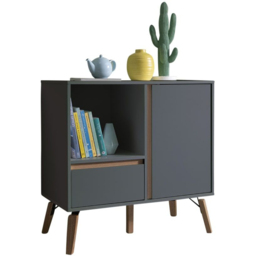 Noa and Nani Otto Single Drawer Single Shelf Grey Sideboard - thumbnail 2