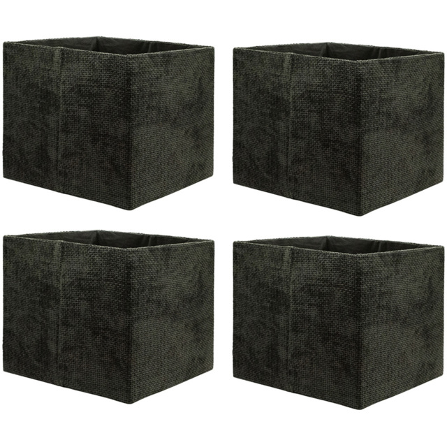 Homebase Patterned Black Cube Storage Insert 4 Pack - image 1