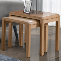 Julian Bowen Curve Oak Nest of Tables Set of 2