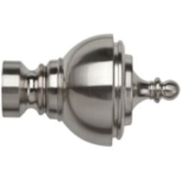 New Edge Blinds Satin Silver Fixed Length Metal Eyelet Curtain Pole Set with Vienna Finial 340cm - thumbnail 2