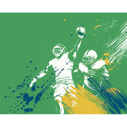 Origin Murals Green American Footballers Paint Splash Wall Mural - thumbnail 2