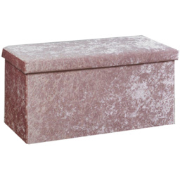 Seville Pink Crushed Velvet Rippled Storage Trunk - thumbnail 2