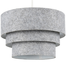 ValueLights Aztec 3-Tier Felt Grey Ceiling Light Shade - thumbnail 1
