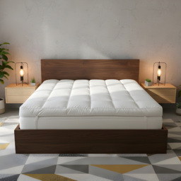 Opulent Home White Single Duck Feather Mattress Topper with Down-Proof Cotton Cover 5 inch - thumbnail 2