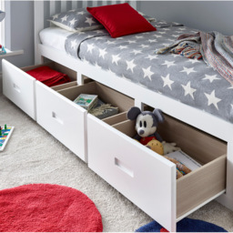 Bedmaster Quest White 3 Drawer Wooden Bed - thumbnail 2