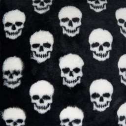 Skulls Faux Fur Cushion Black - thumbnail 4