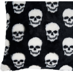Skulls Faux Fur Cushion Black - thumbnail 3