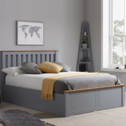 Phoenix King Size Stone Grey Ottoman Bed - thumbnail 1