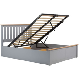 Phoenix King Size Stone Grey Ottoman Bed - thumbnail 3