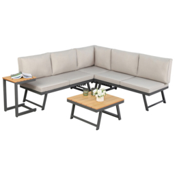 Home Garden Direct Monaco 4 Seater Grey Lounge Corner Sofa Set - thumbnail 2