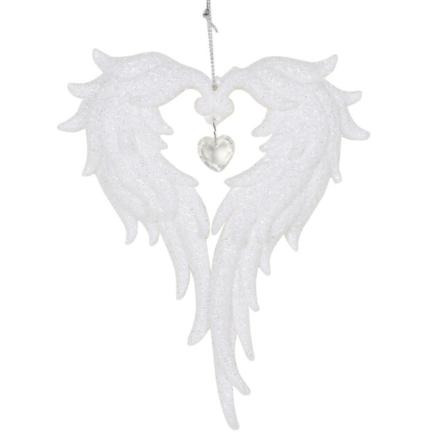 Single Angel Whispers Frosted Fairytale Angel Wings Christmas Decoration 12.5cm in Assorted styles