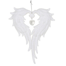 Single Angel Whispers Frosted Fairytale Angel Wings Christmas Decoration 12.5cm in Assorted styles