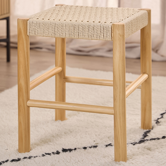 Florence Alvin Off White Weaved Stool - image 1