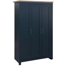 Highgate 3 Door Navy and Oak Wardrobe - thumbnail 2