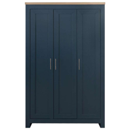 Highgate 3 Door Navy and Oak Wardrobe - thumbnail 3