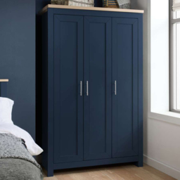 Highgate 3 Door Navy and Oak Wardrobe