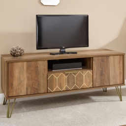 GFW Orleans Mango Yellow 2 Door Single Drawer Single Shelf TV Unit - thumbnail 1
