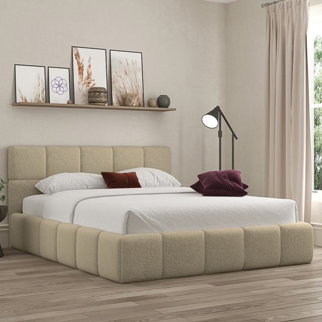 DS Living Ovella Latte Super King Size Cubed Ottoman Bed - image 1