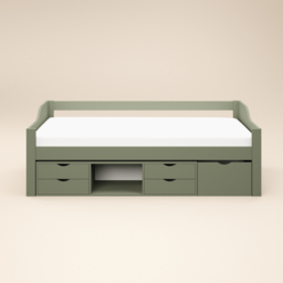 Flair Green Single Low Sleeper with Storage - thumbnail 3