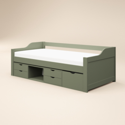 Flair Green Single Low Sleeper with Storage - thumbnail 2