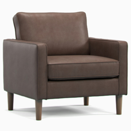 Regan Faux Leather Brown Armchair - thumbnail 2