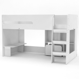 Kudl White Mid Sleeper with Toybox Cube - thumbnail 2