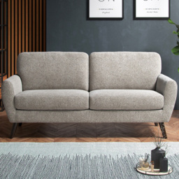 Lara Beige Boucle Linen 3 Seater Sofa