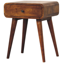 Artisan Furniture Avora Chestnut Brown Single Drawer Solid Wood Nightstand - thumbnail 3