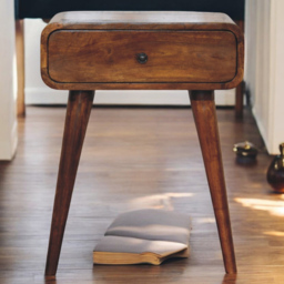 Artisan Furniture Avora Chestnut Brown Single Drawer Solid Wood Nightstand - thumbnail 1