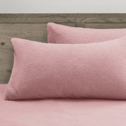 Velosso Deep Blush Teddy Fleece Pillowcase 2 Pack - thumbnail 3