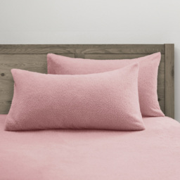 Velosso Deep Blush Teddy Fleece Pillowcase 2 Pack - thumbnail 2