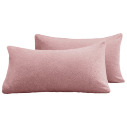 Velosso Deep Blush Teddy Fleece Pillowcase 2 Pack