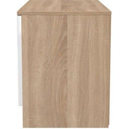 Crowndale Milan White Gloss and Bardolino Oak 2 Door Compact Storage Unit Ready Assembled - thumbnail 3